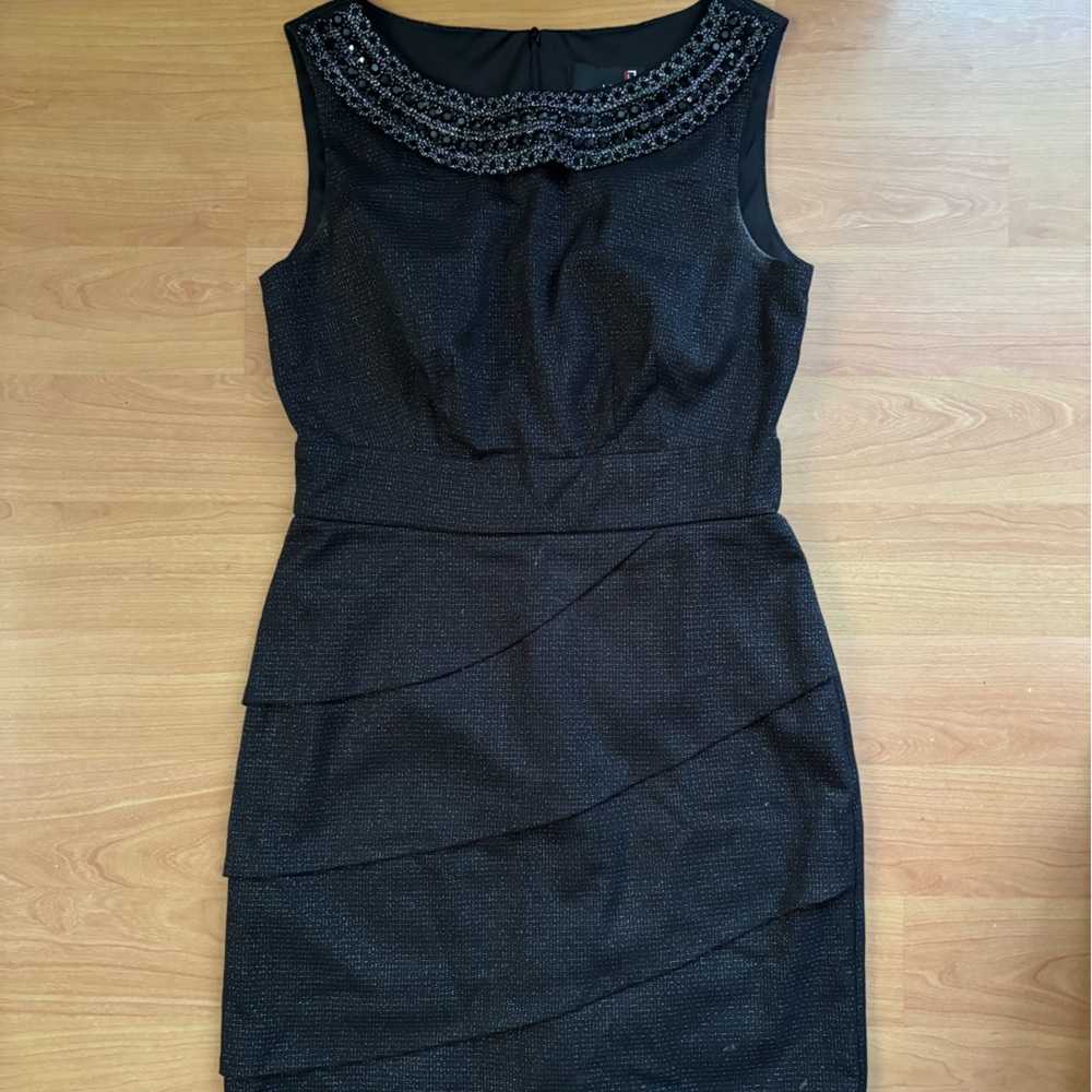 Laura Black Beaded Mini Dress